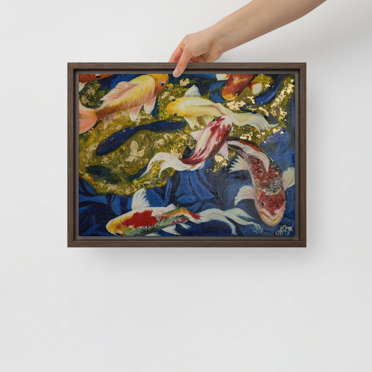 The Dancing Koi by Andrea Rodriguez | Framed canvas