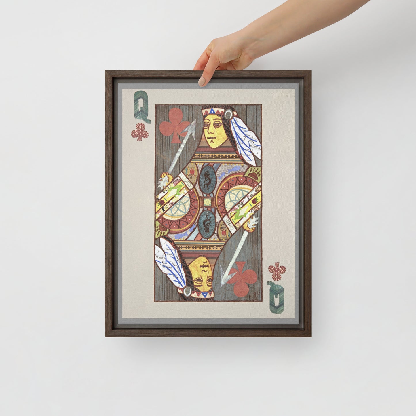 Queen of Clubs by Suzanne Villella | Framed canvas