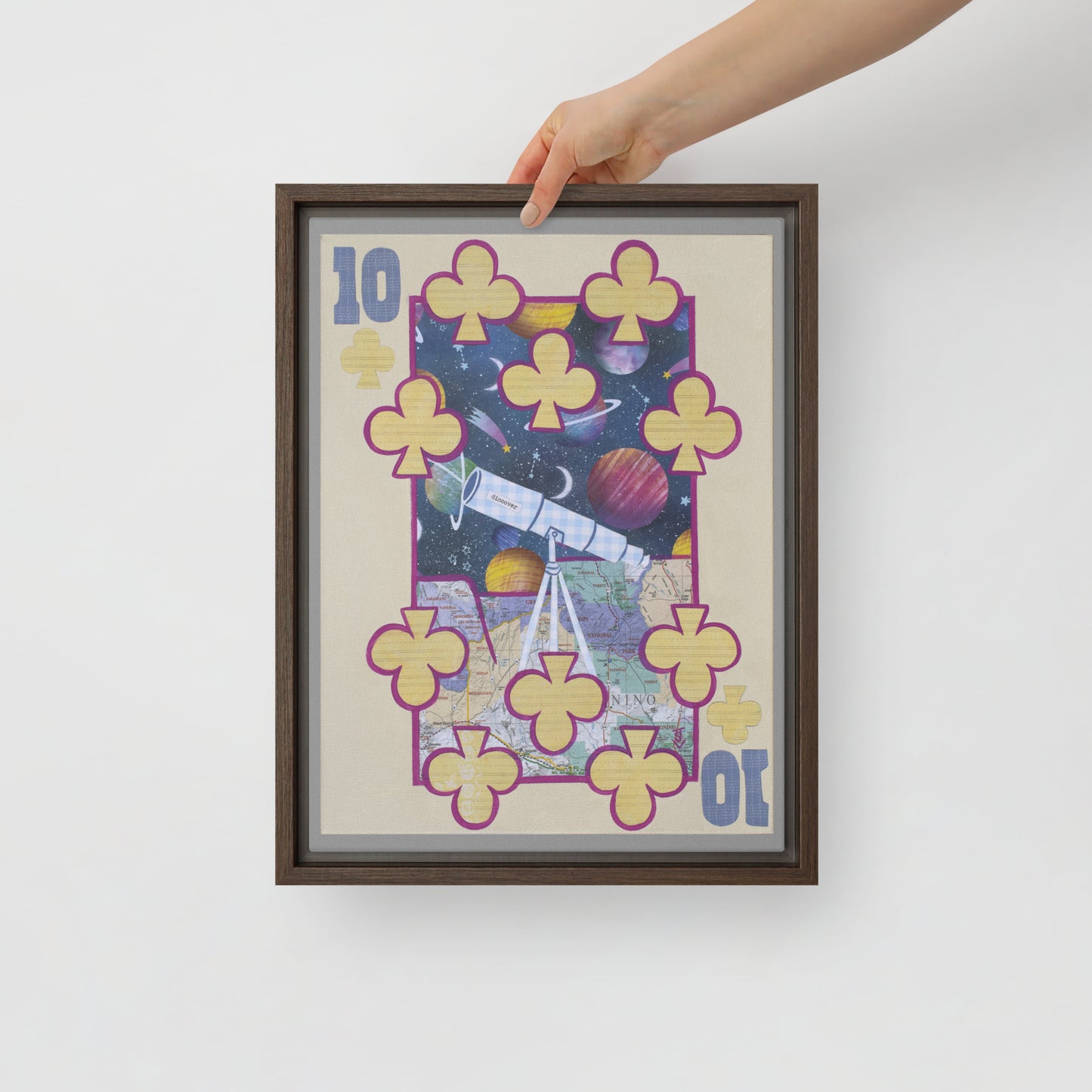 Ten of Clubs by Suzanne Villella | Framed canvas