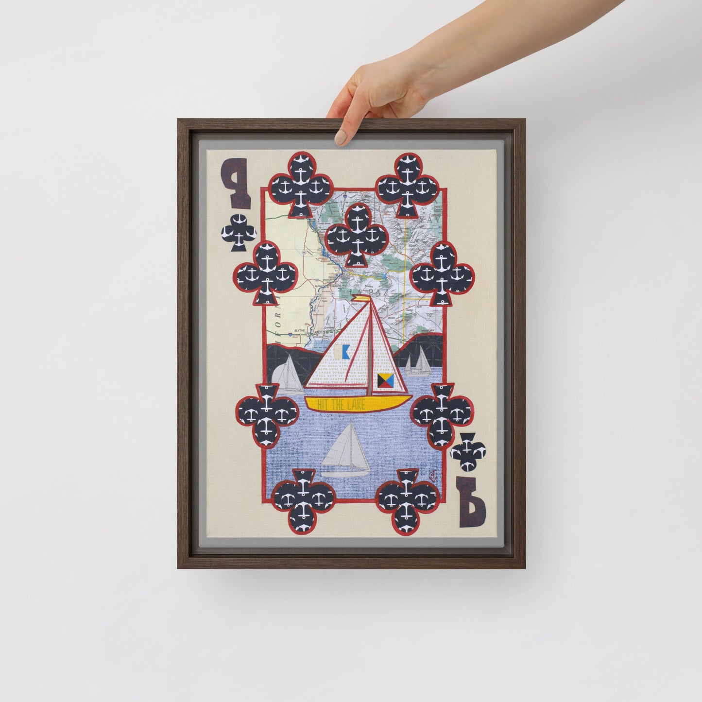 Nine of Clubs by Suzanne Villella | Framed canvas