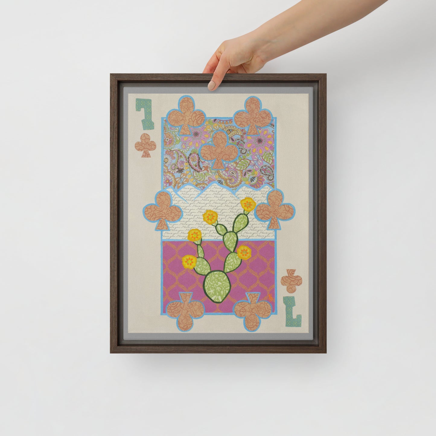 Seven of Clubs by Suzanne Villella | Framed canvas