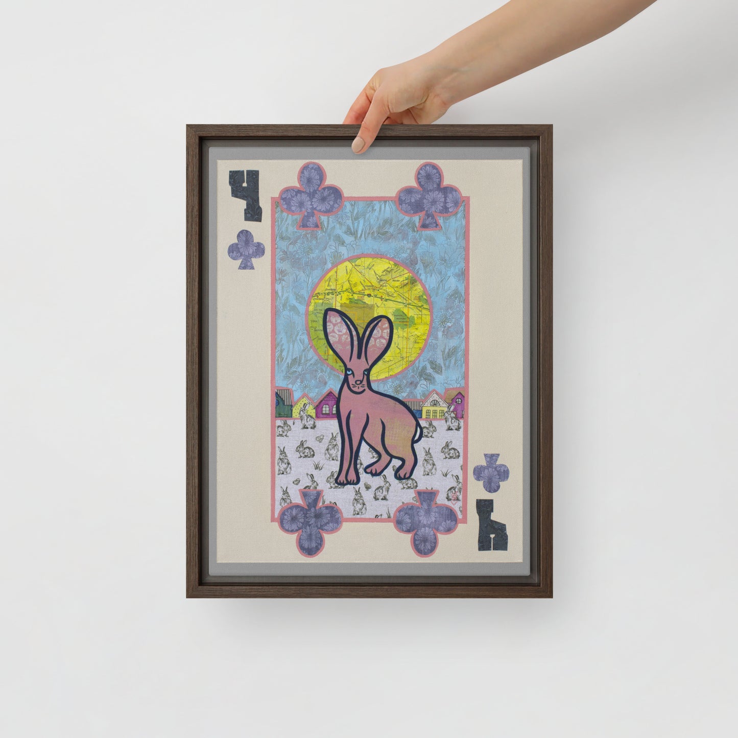 Four of Clubs by Suzanne Villella | Framed canvas