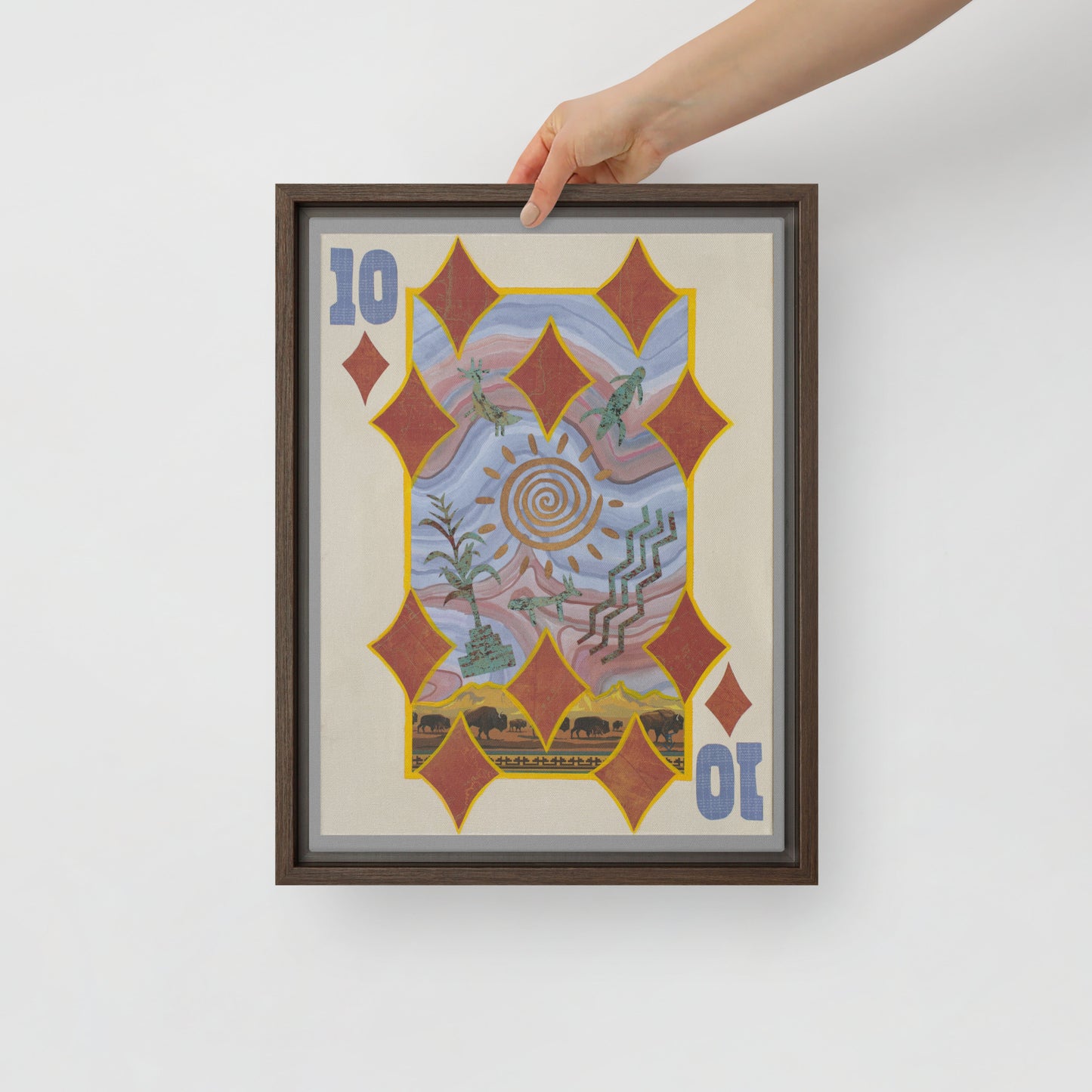 Ten of Diamonds by Suzanne Villella | Framed canvas