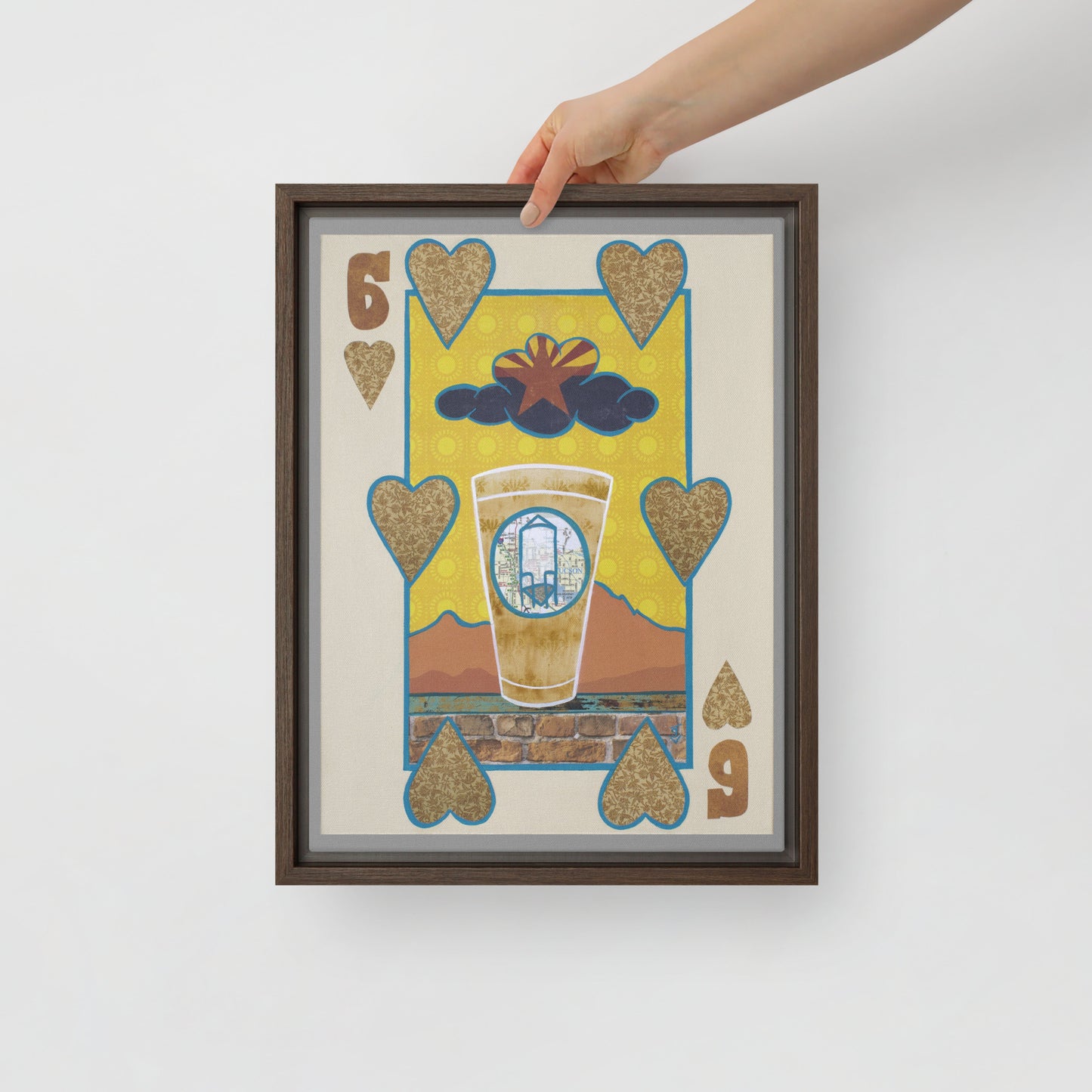 Six of Hearts by Suzanne Villella | Framed canvas