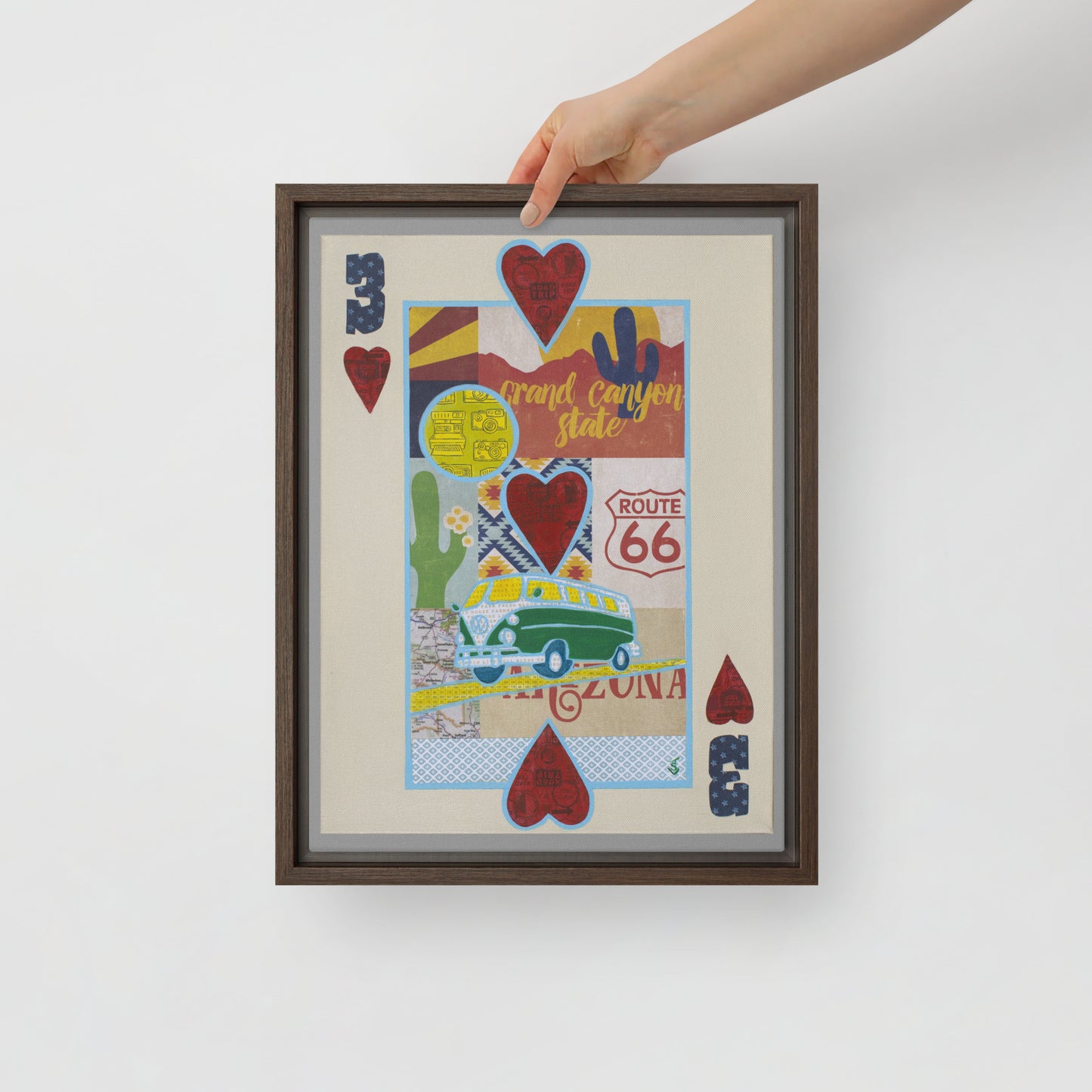 Three of Hearts by Suzanne Villella | Framed canvas