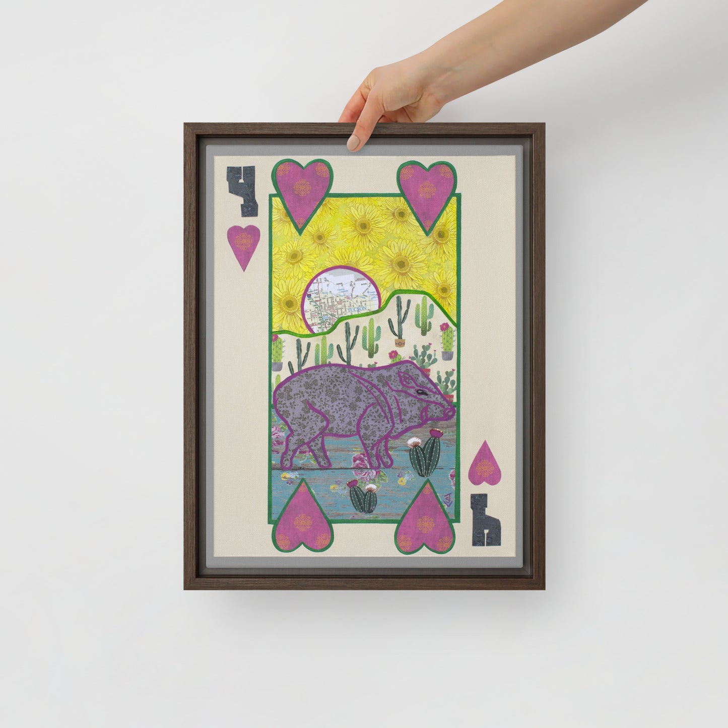 Four of Hearts by Suzanne Villella | Framed canvas