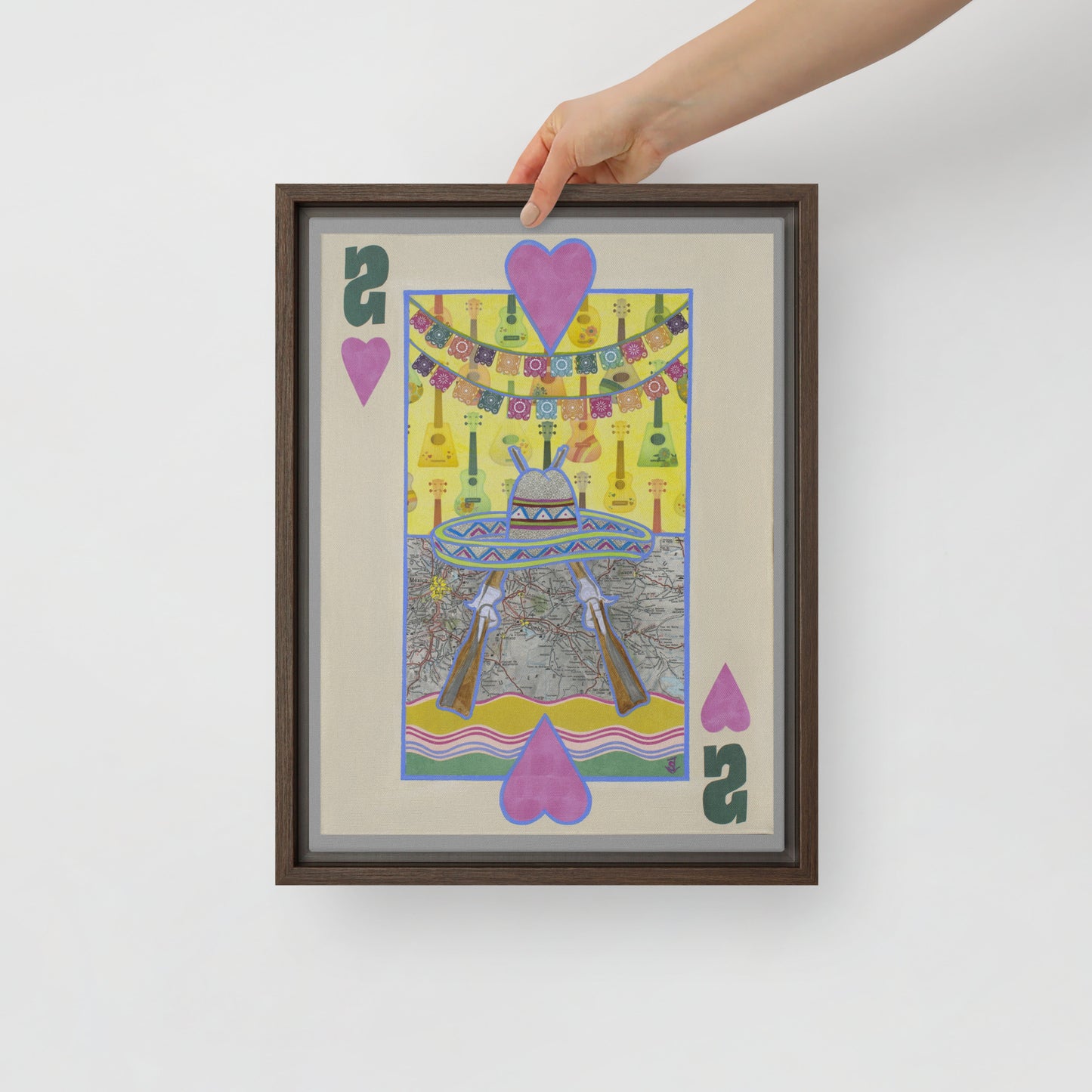 Two of Hearts by Suzanne Villella | Framed canvas