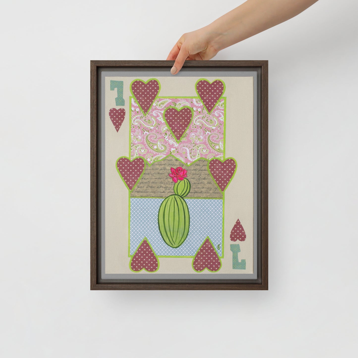 Seven of Hearts by Suzanne Villella | Framed canvas