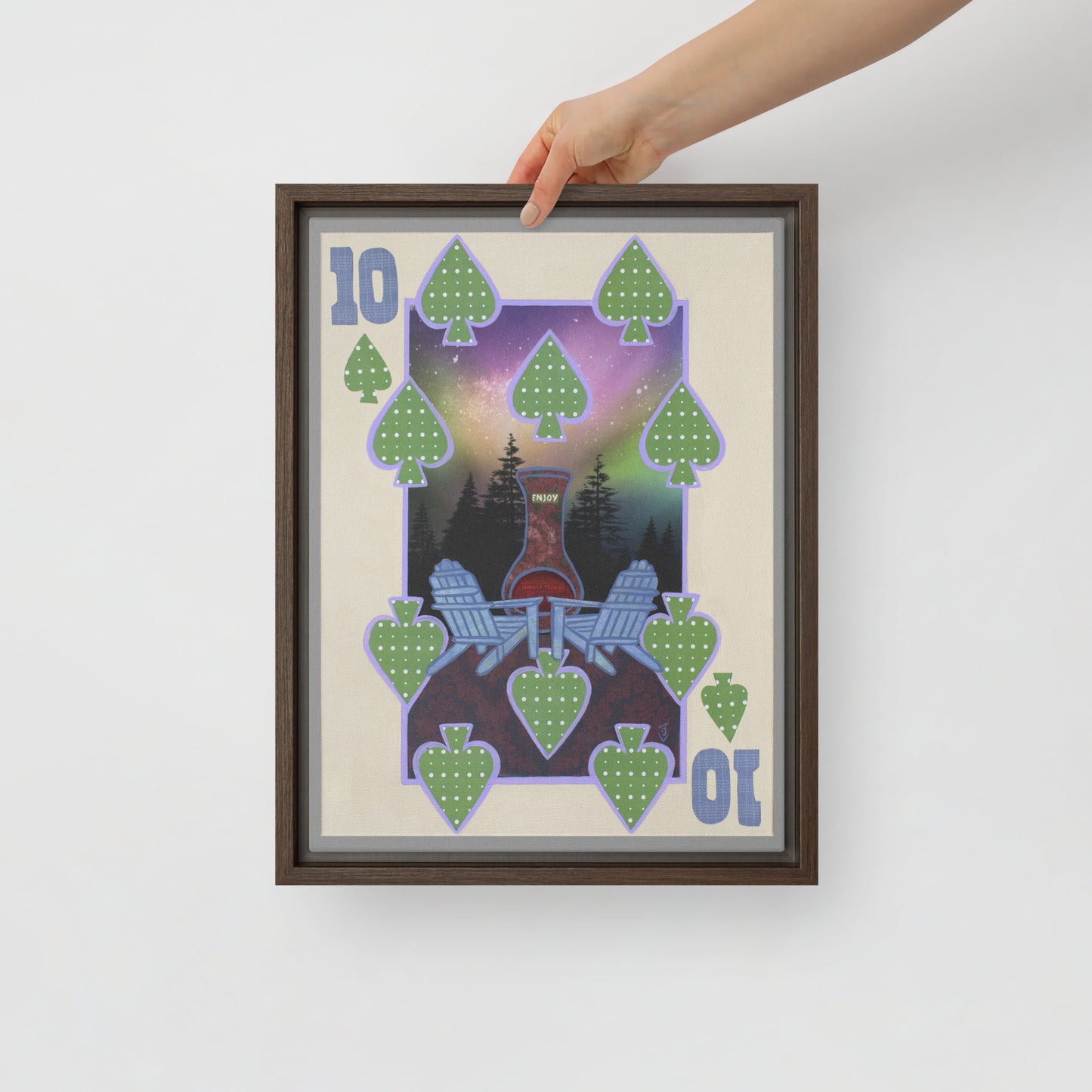 Ten of Spades by Suzanne Villella | Framed canvas