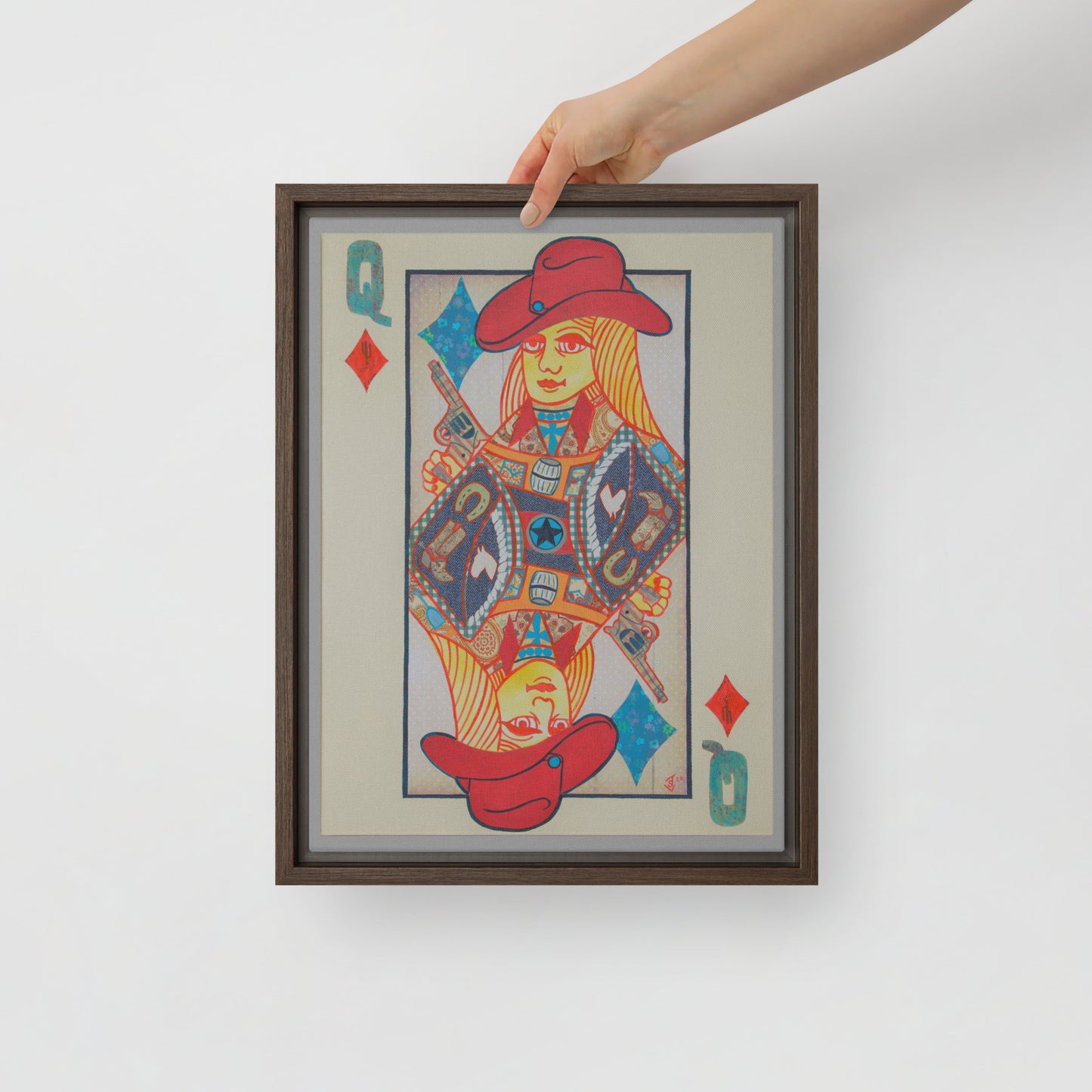 Queen of Diamonds by Suzanne Villella | Framed canvas