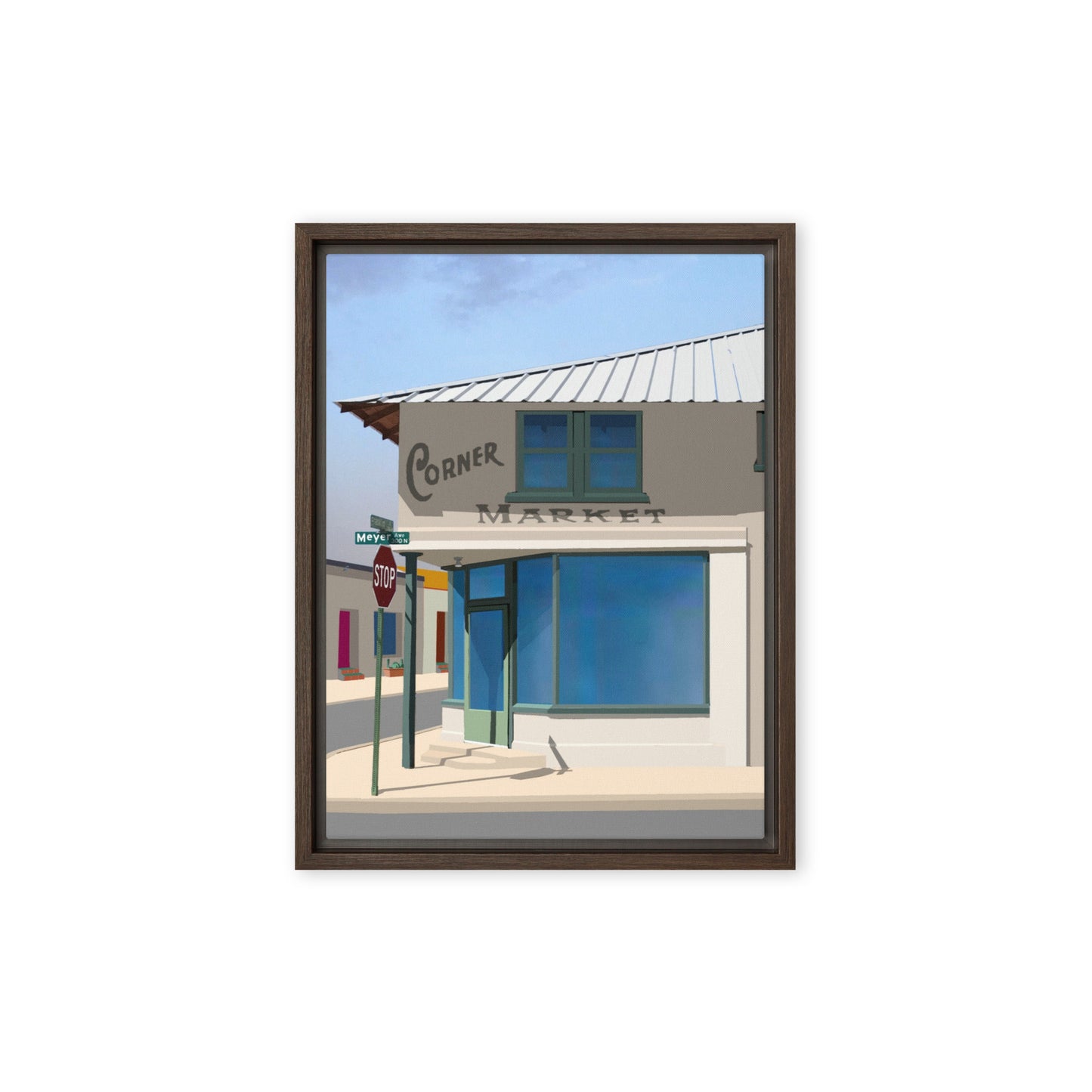 Corner Market by Mike Berren | Framed canvas