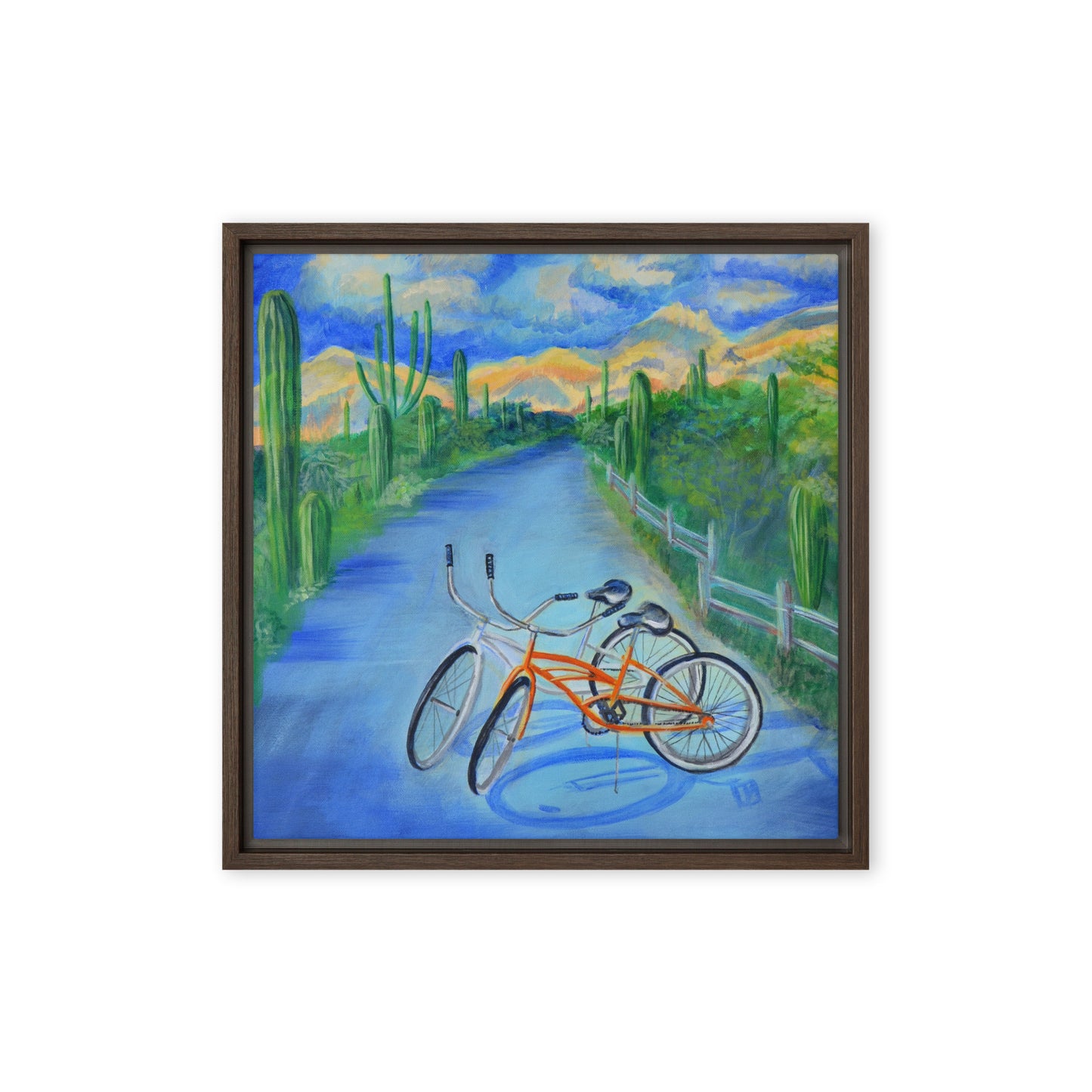 Bikes by Julie Bonner | Framed canvas