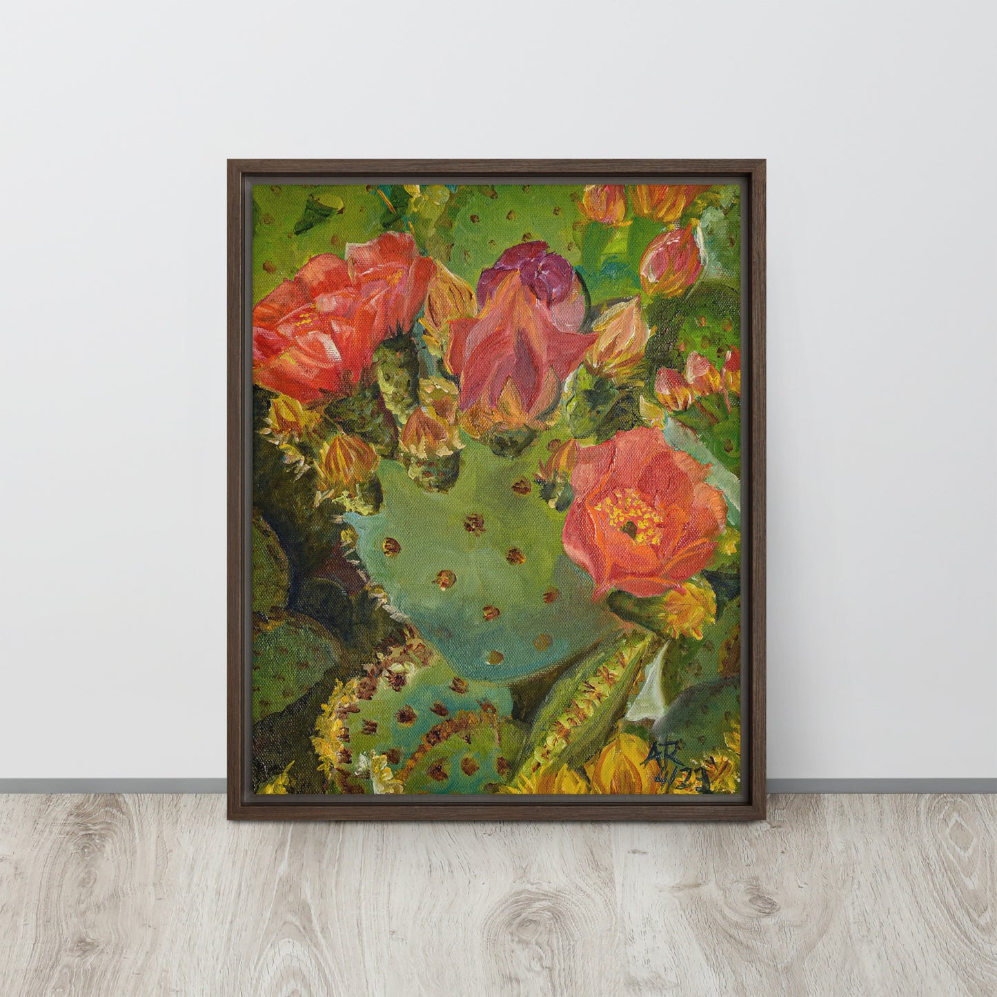 The Blooming Opuntia by Andrea Rodriguez | Framed Canvas