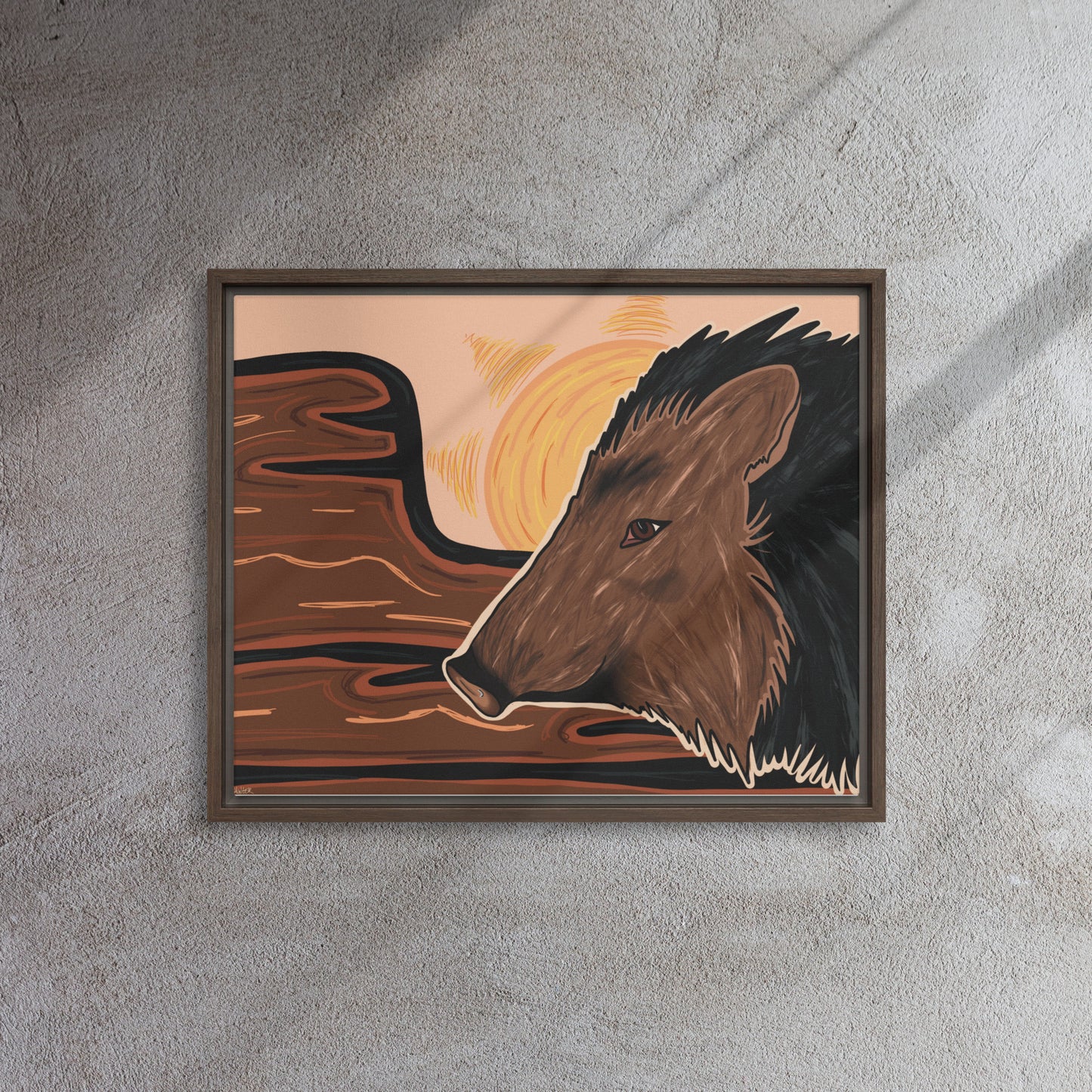 Javelina by Darby Hunter - Framed canvas