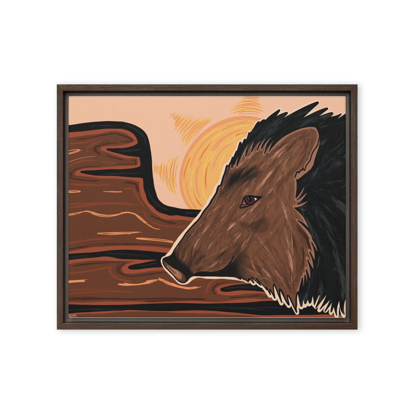 Javelina by Darby Hunter - Framed canvas