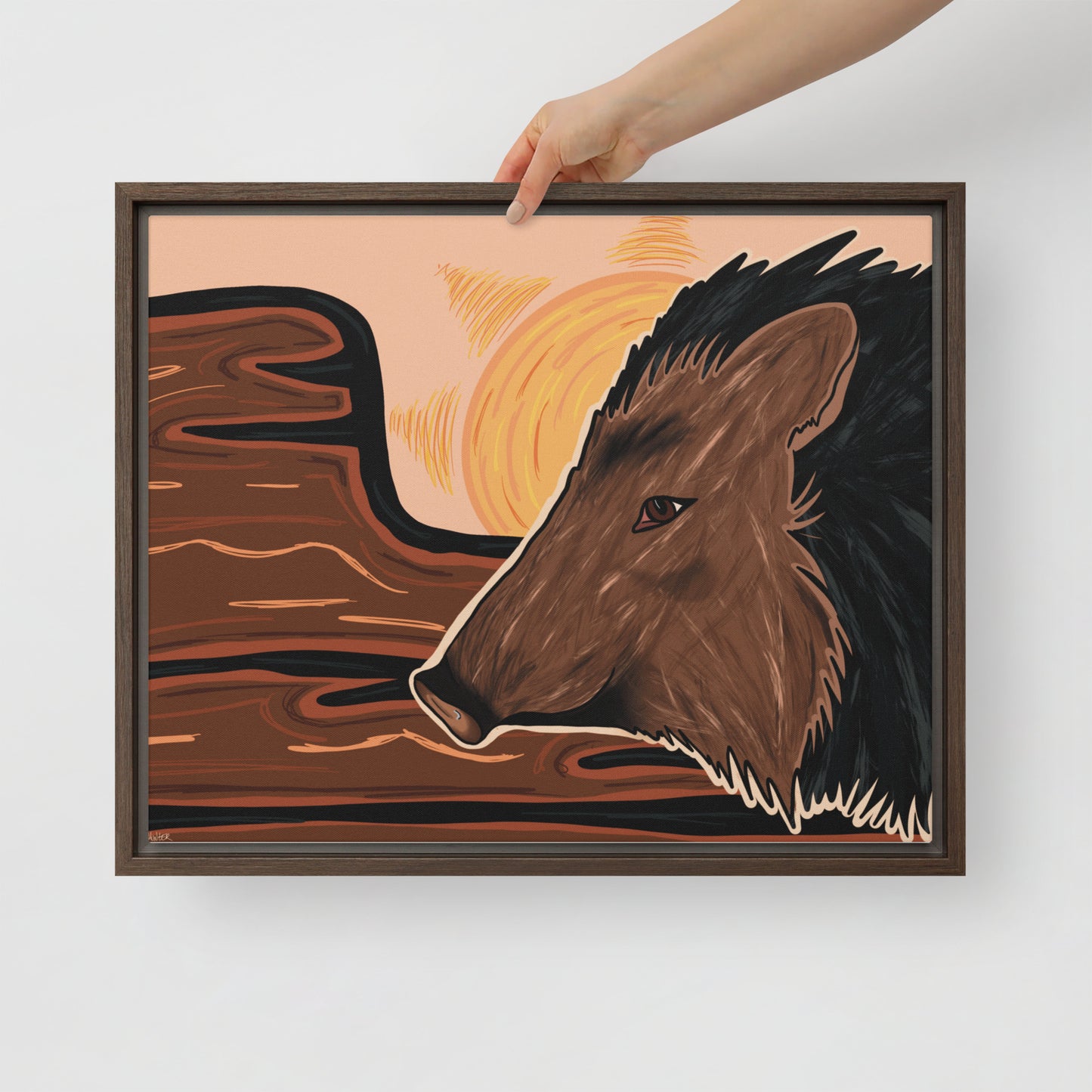 Javelina by Darby Hunter - Framed canvas