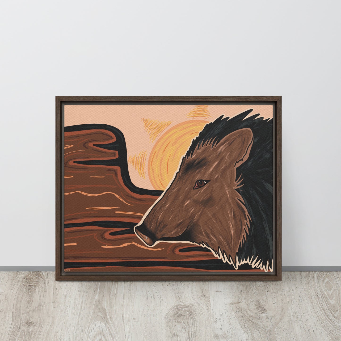 Javelina by Darby Hunter - Framed canvas