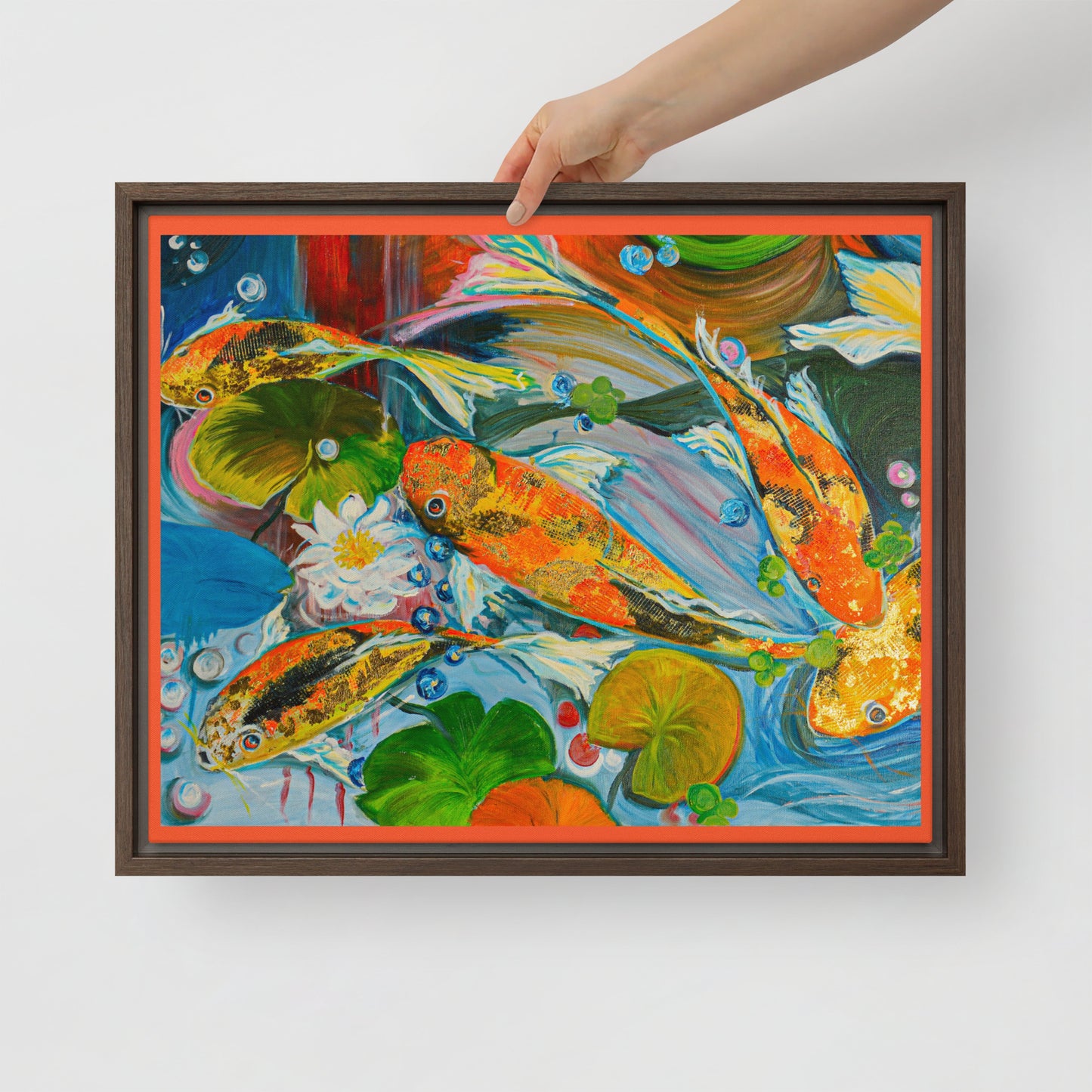 The Koi Pond by Andrea Rodriguez | Framed canvas