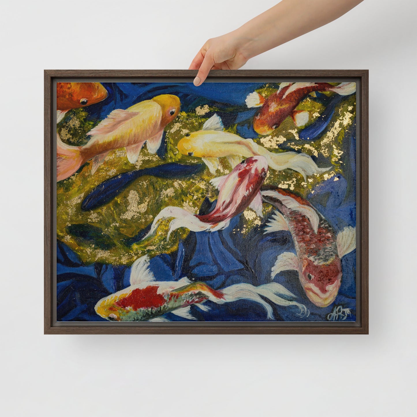 The Dancing Koi by Andrea Rodriguez | Framed canvas