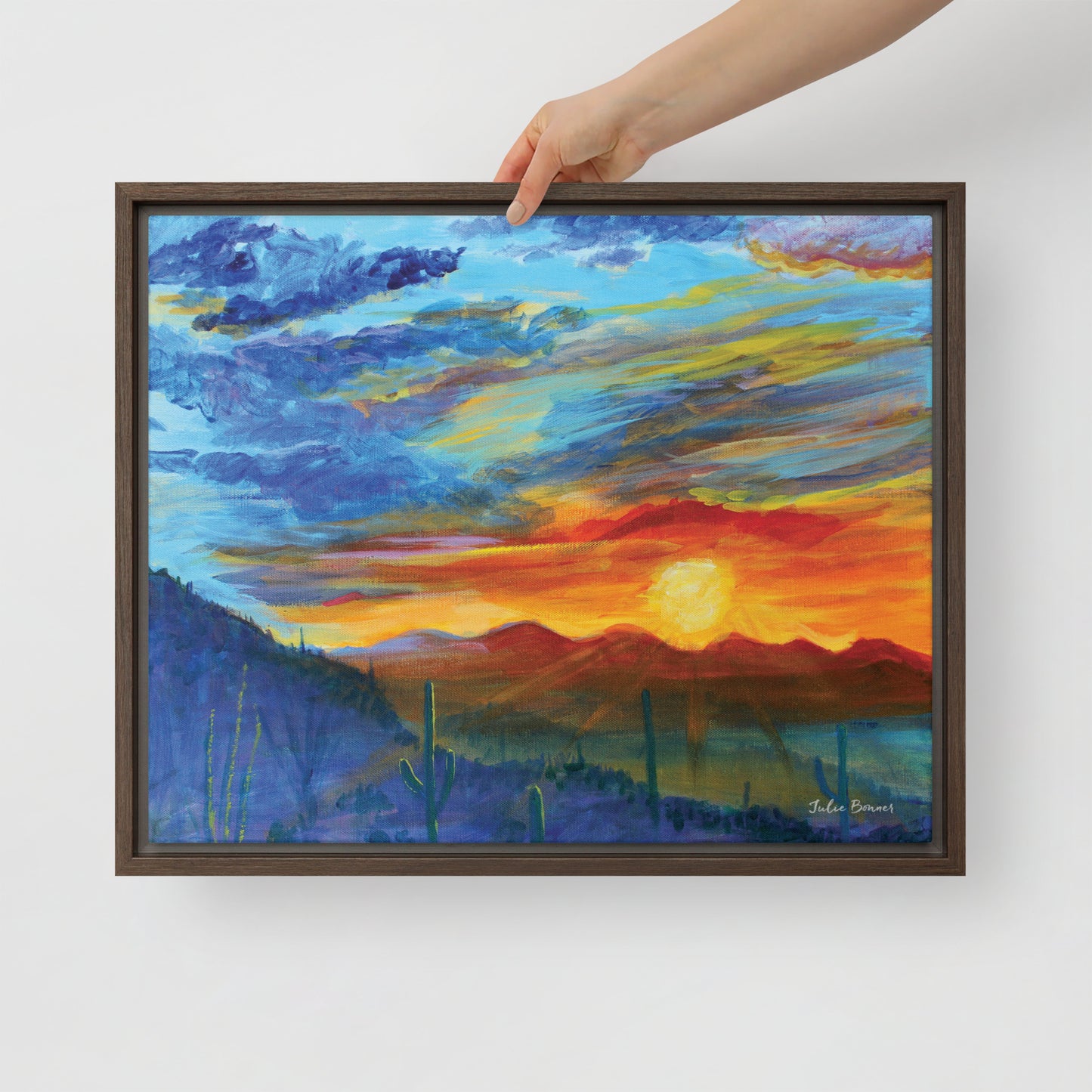 Tucson Evening by Julie Bonner | Framed canvas