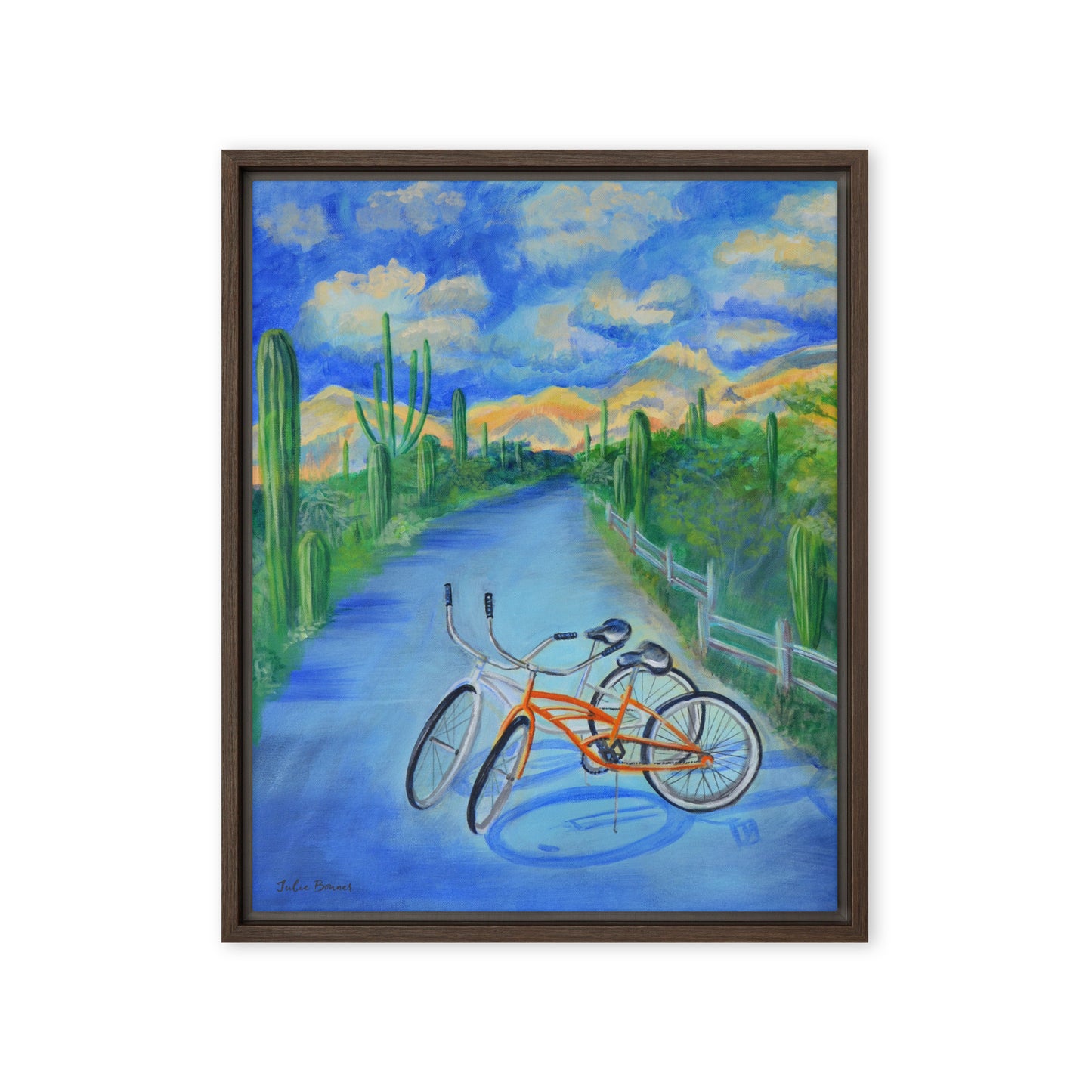 Bikes by Julie Bonner | Framed canvas