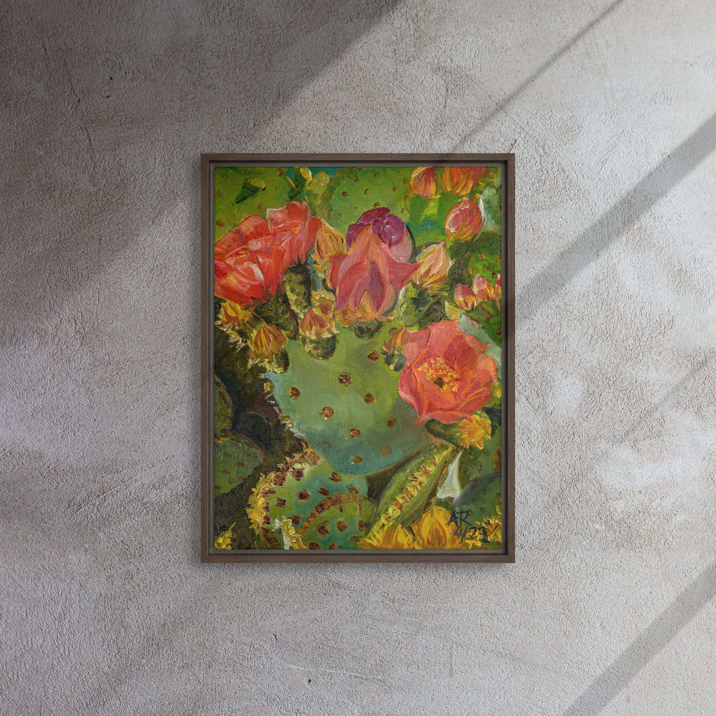 The Blooming Opuntia by Andrea Rodriguez | Framed Canvas