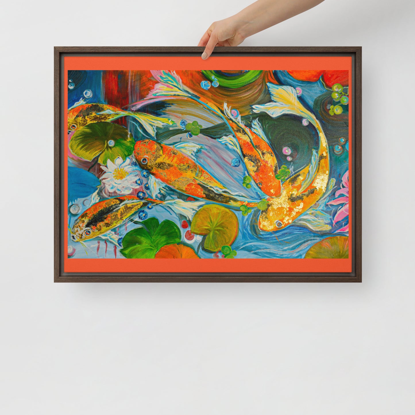 The Koi Pond by Andrea Rodriguez | Framed canvas