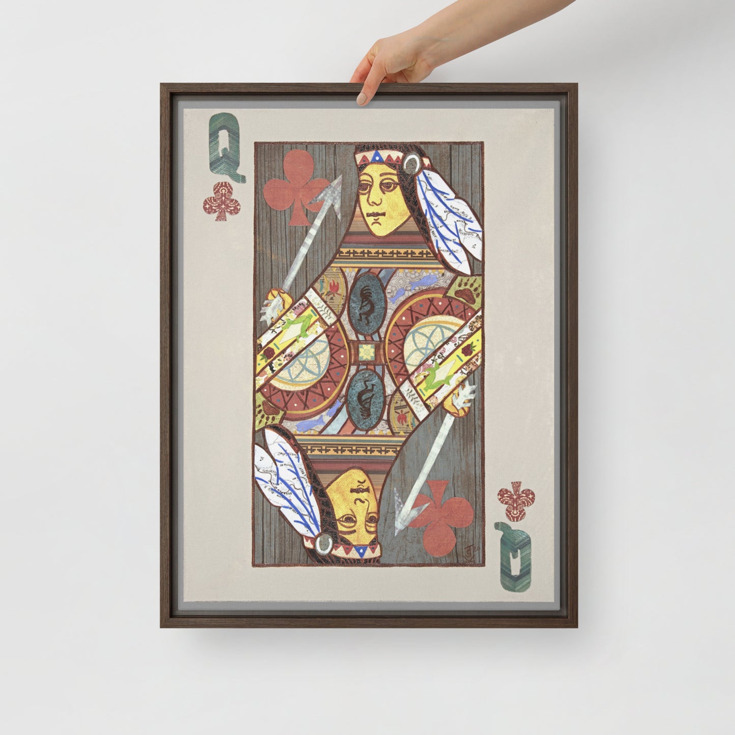 Queen of Clubs by Suzanne Villella | Framed canvas