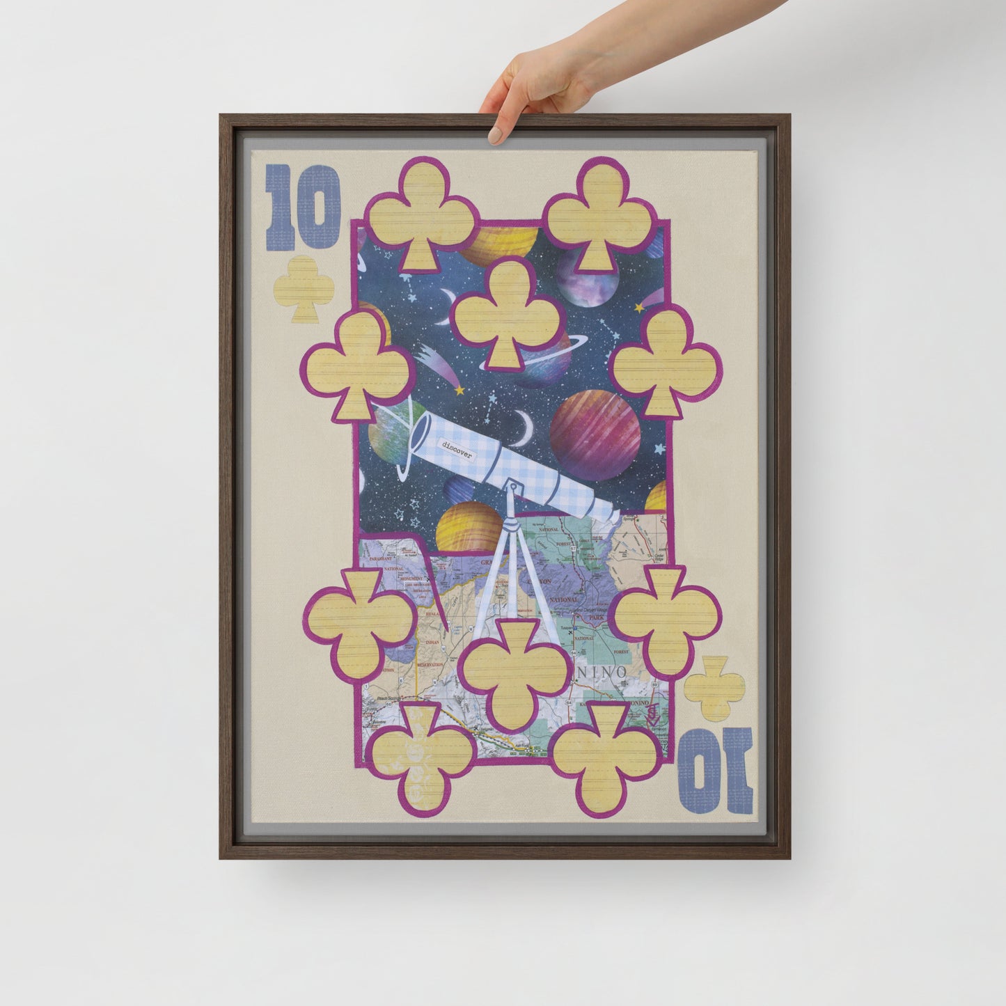 Ten of Clubs by Suzanne Villella | Framed canvas