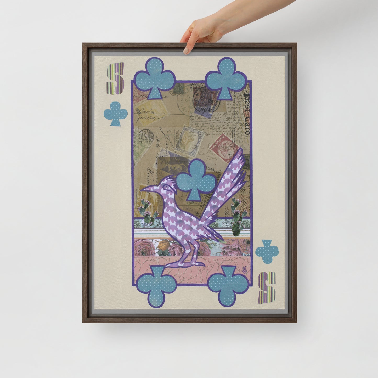 Five of Clubs by Suzanne Villella | Framed canvas