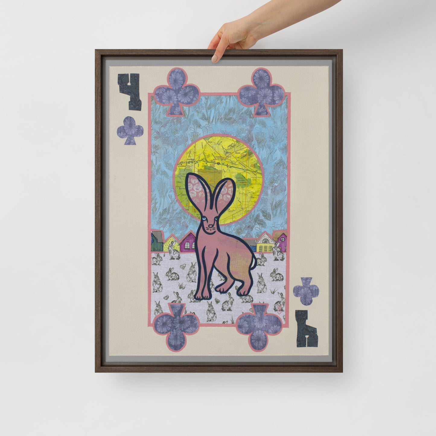 Four of Clubs by Suzanne Villella | Framed canvas