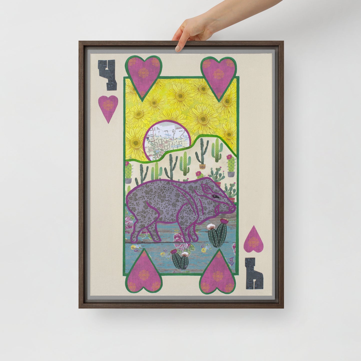 Four of Hearts by Suzanne Villella | Framed canvas