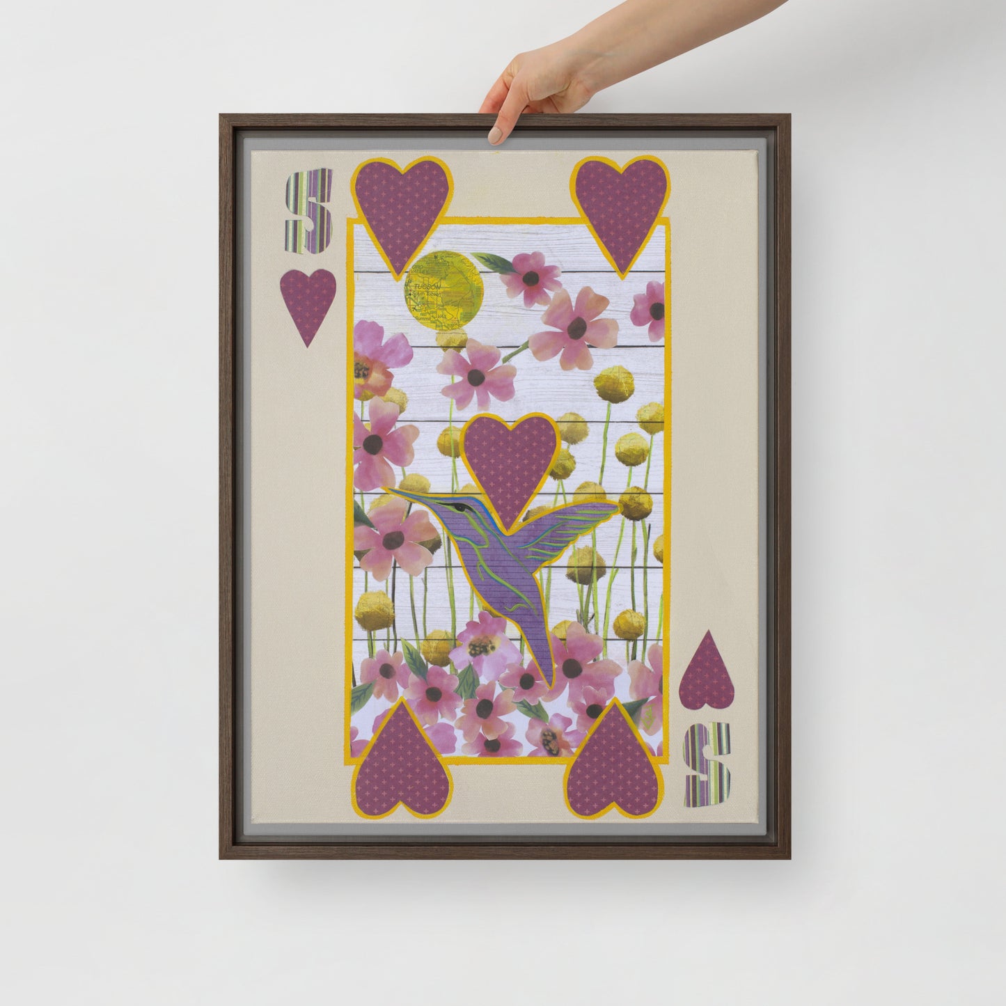 Five of Hearts by Suzanne Villella | Framed canvas