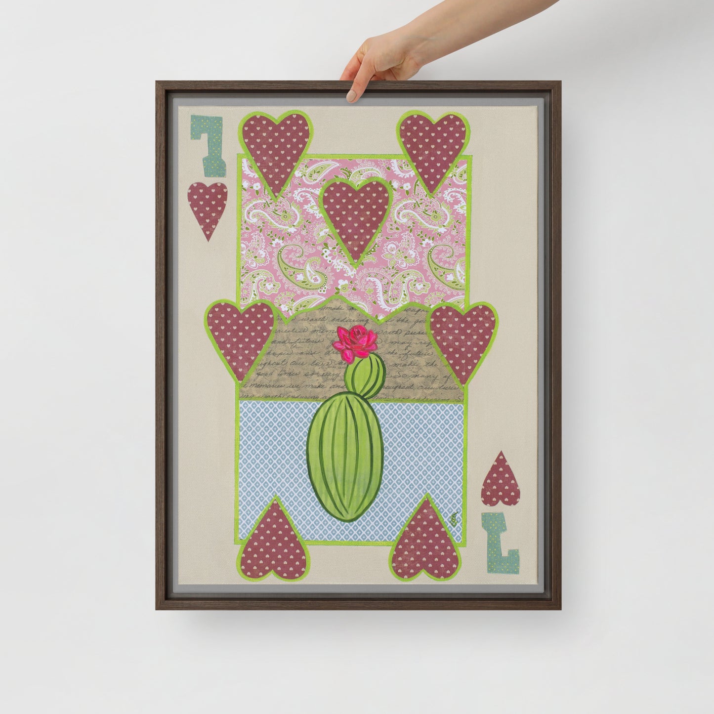 Seven of Hearts by Suzanne Villella | Framed canvas