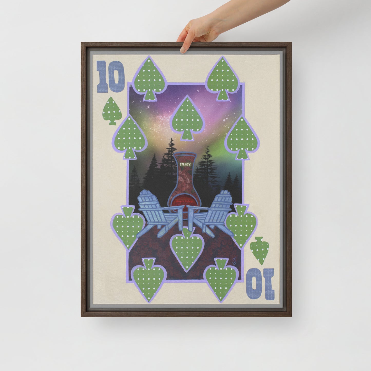 Ten of Spades by Suzanne Villella | Framed canvas