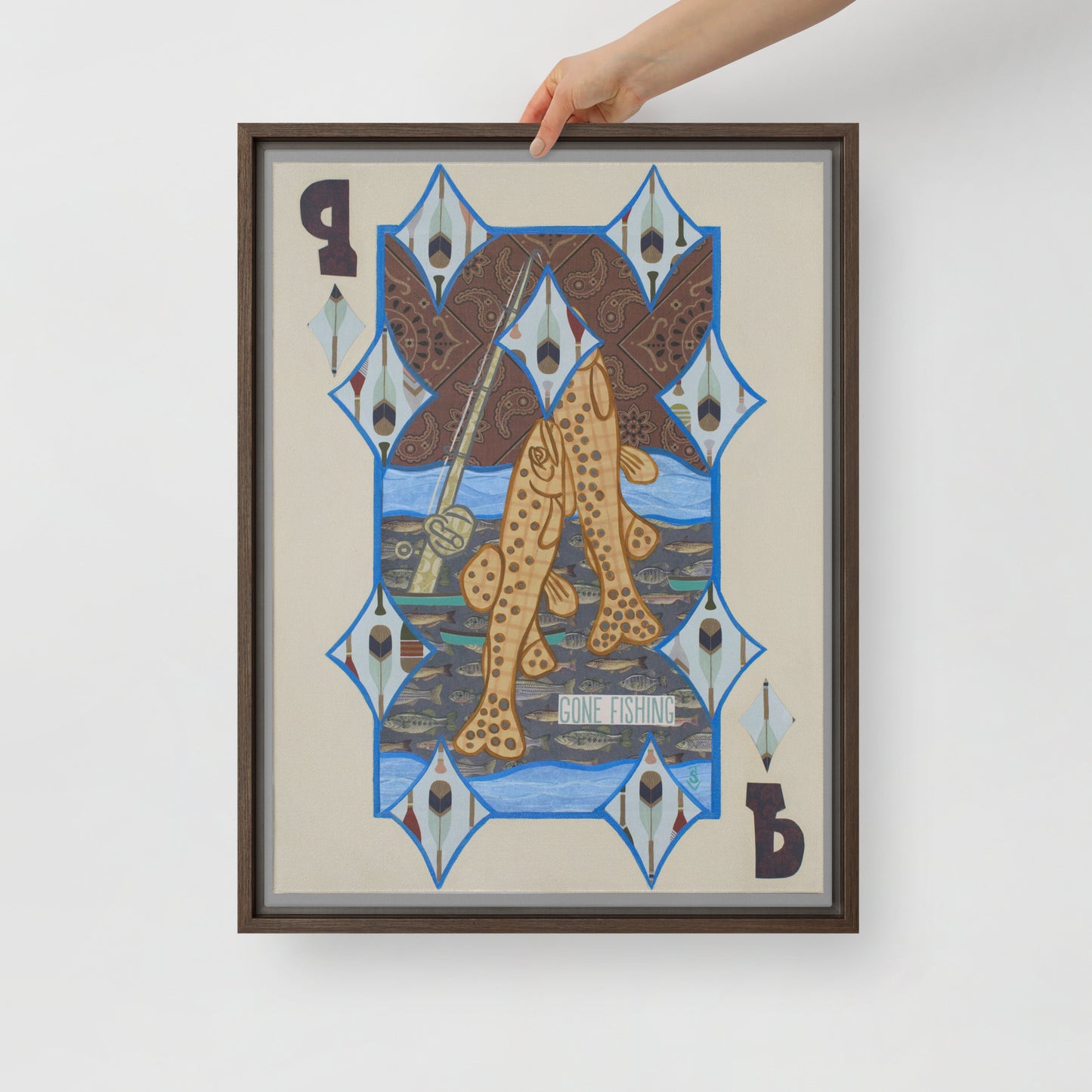 Nine of Diamonds by Suzanne Villella | Framed canvas