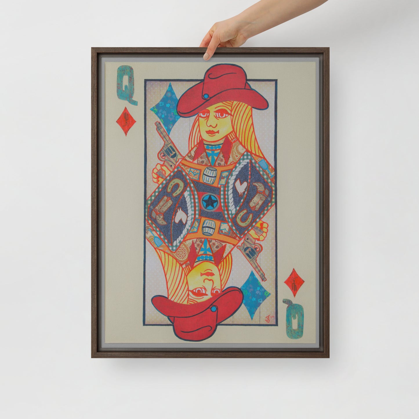 Queen of Diamonds by Suzanne Villella | Framed canvas