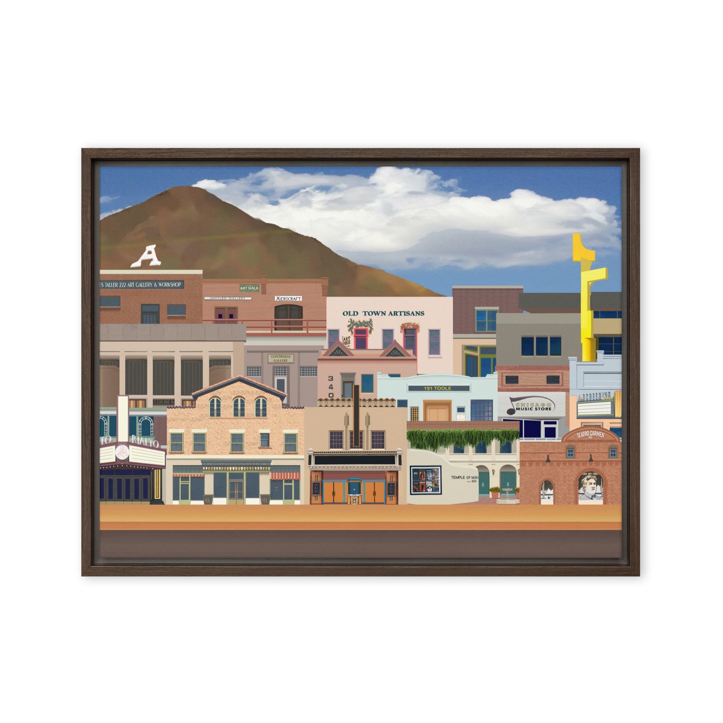 Dowtown A&E by Mike Berren | Framed canvas