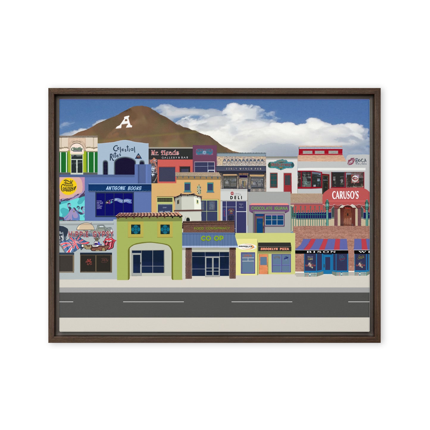 Historic 4th Ave by Mike Berren | Framed canvas