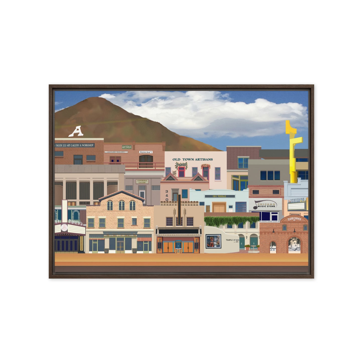 Dowtown A&E by Mike Berren | Framed canvas