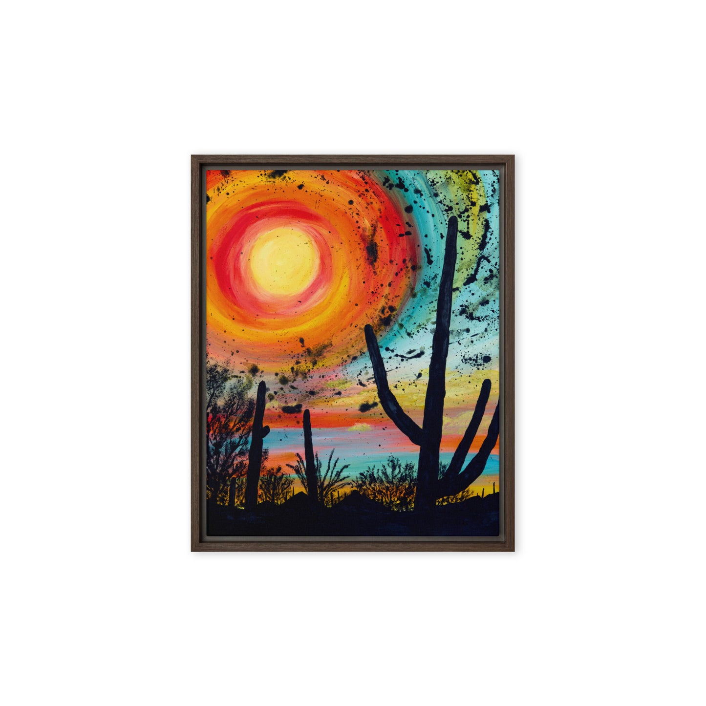 Saguaro Sun by Courtney Christie | Framed canvas