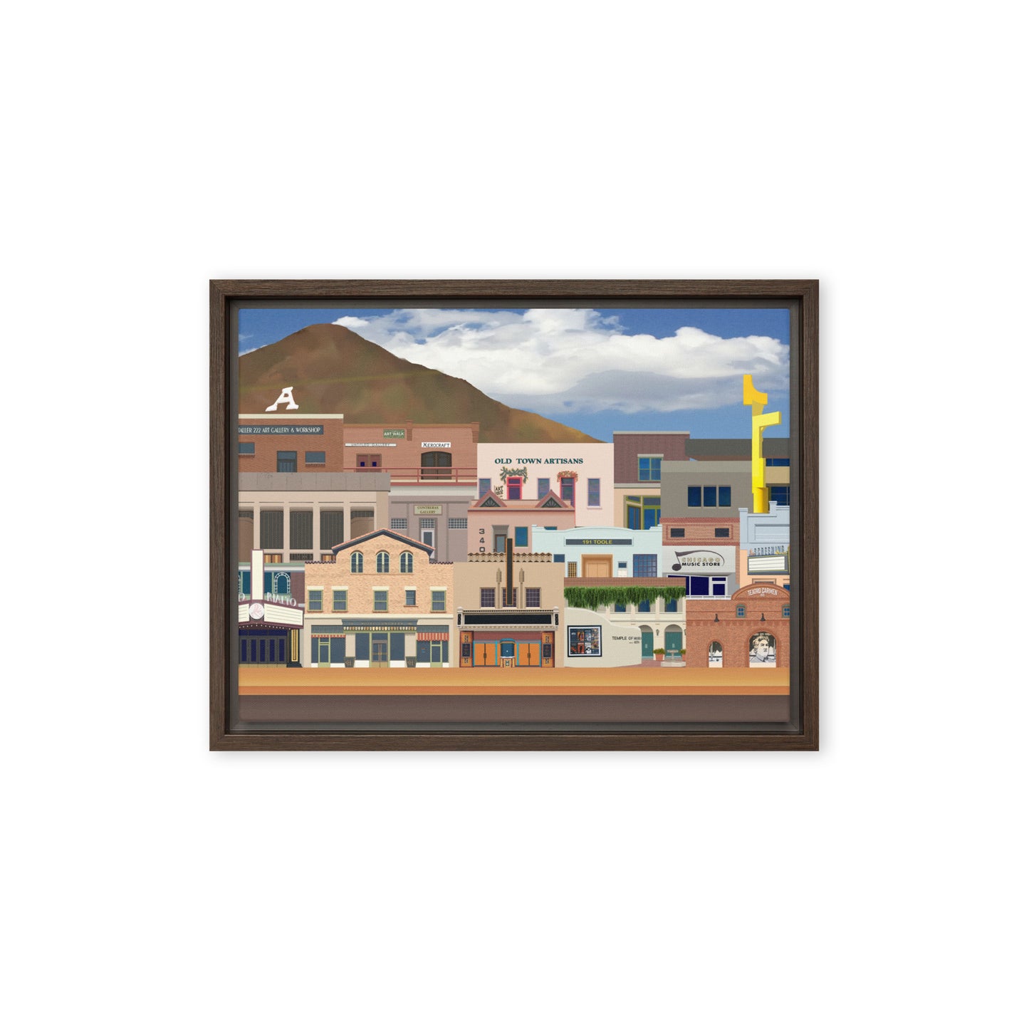 Dowtown A&E by Mike Berren | Framed canvas