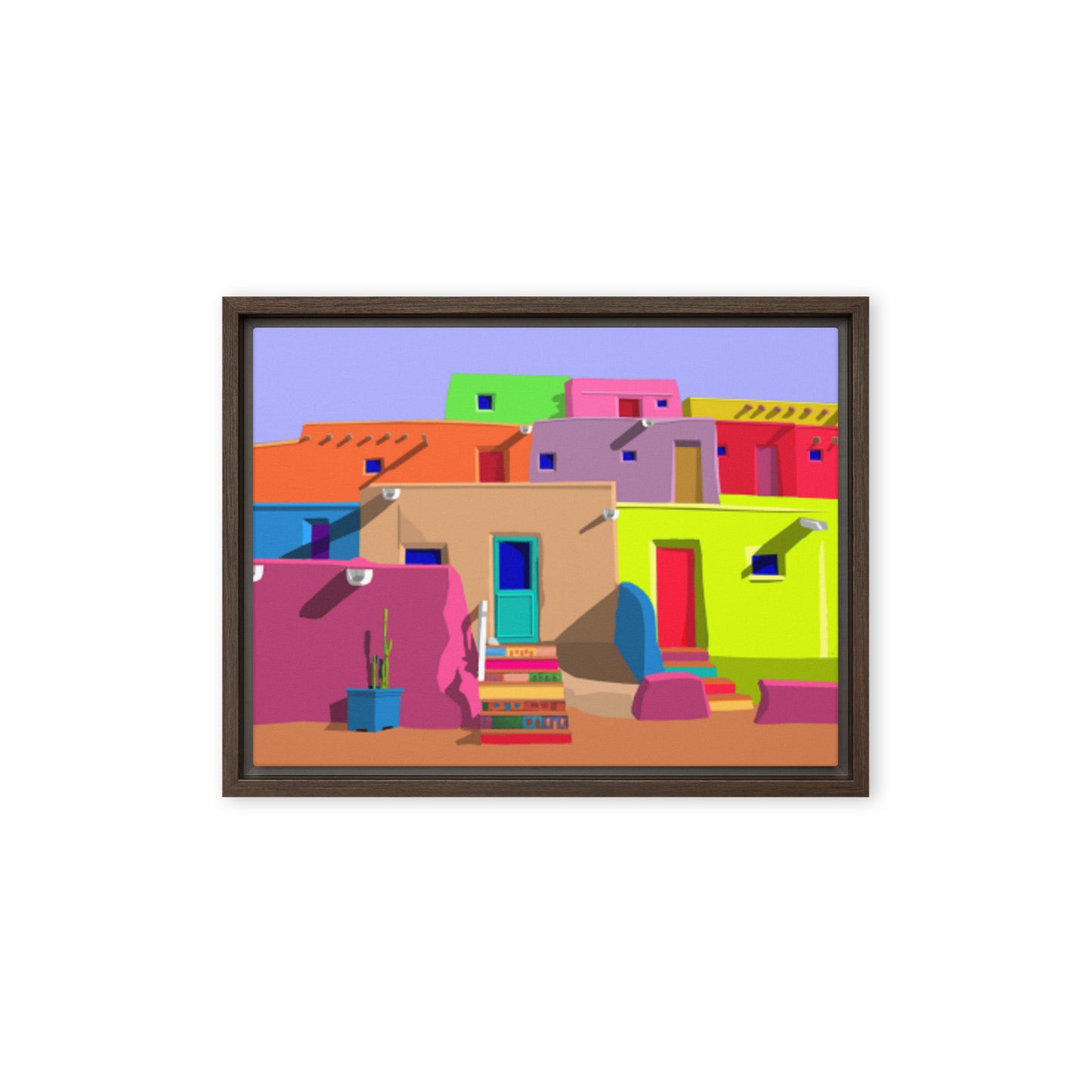 Pueblos Houses by Mike Berren | Framed canvas