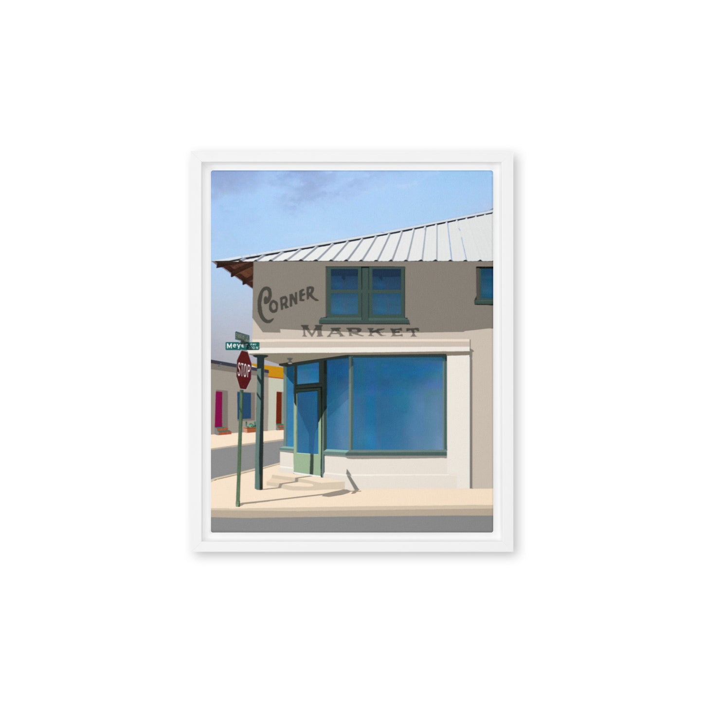 Corner Market by Mike Berren | Framed canvas