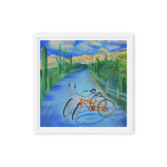 Bikes by Julie Bonner | Framed canvas