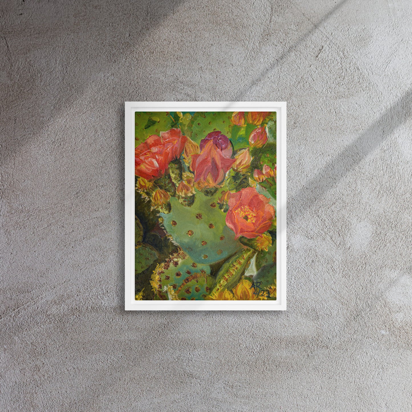 The Blooming Opuntia by Andrea Rodriguez | Framed Canvas