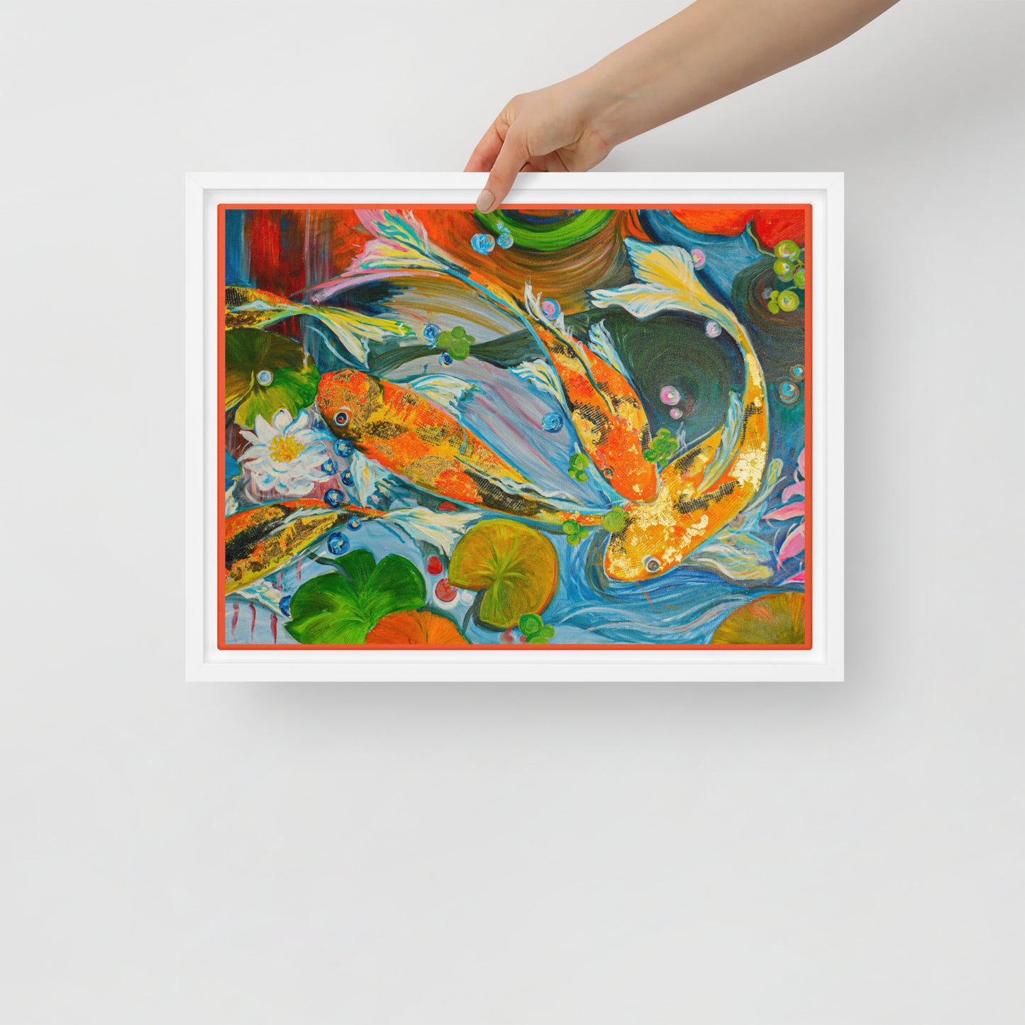 The Koi Pond by Andrea Rodriguez | Framed canvas