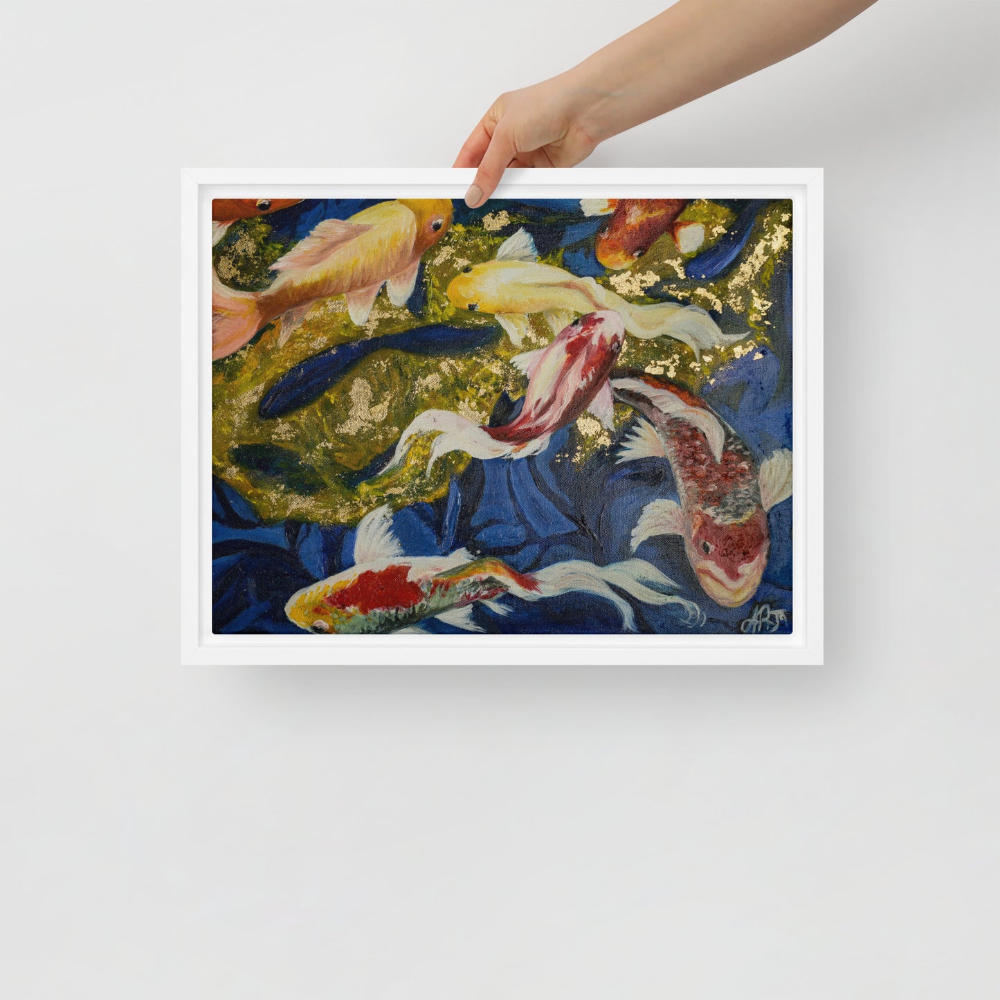 The Dancing Koi by Andrea Rodriguez | Framed canvas