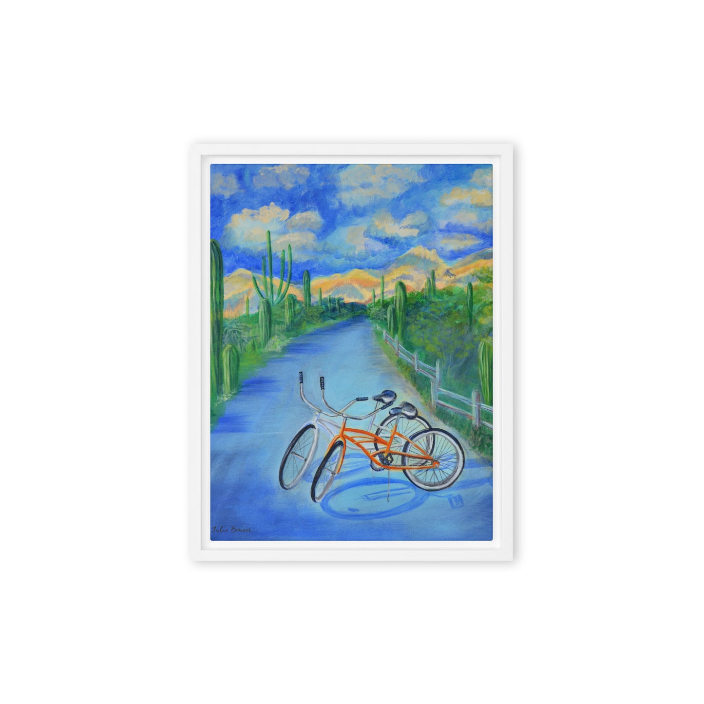 Bikes by Julie Bonner | Framed canvas