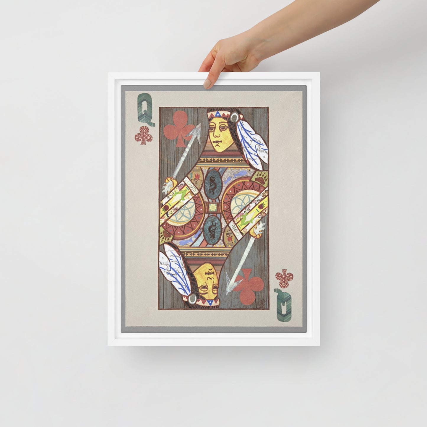 Queen of Clubs by Suzanne Villella | Framed canvas